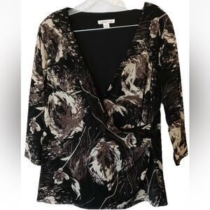 Coldwater Creek Top M stretch knit shirt blouse women’s size medium